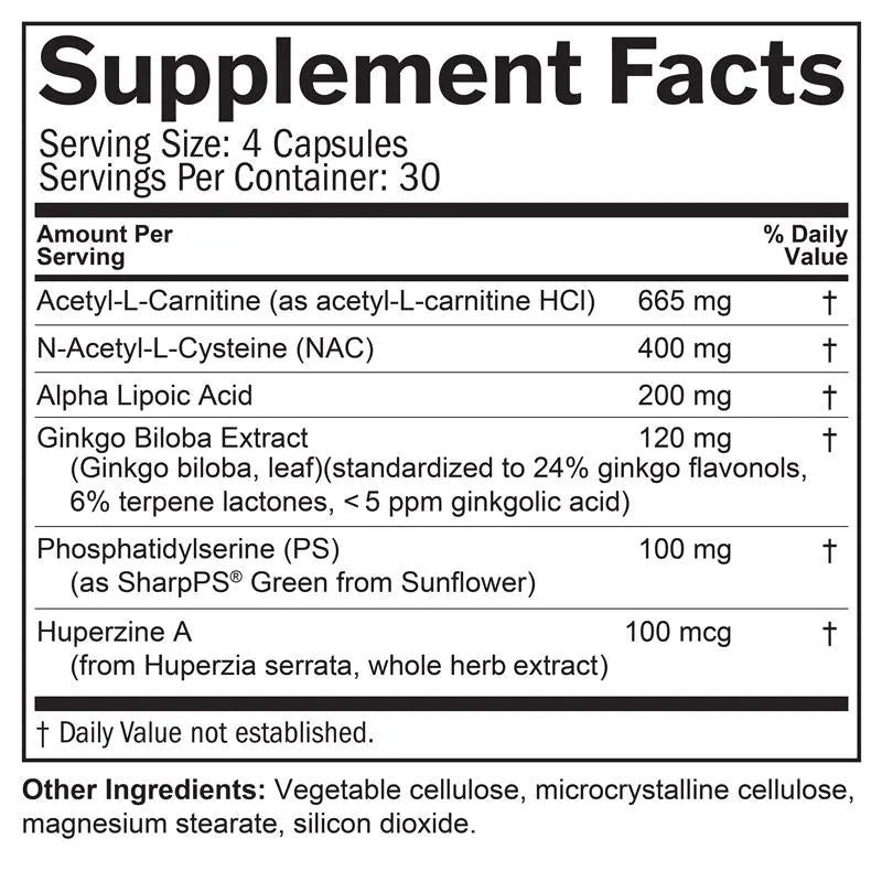 Brain & Memory Power Boost Dietary Supplement 120 ct