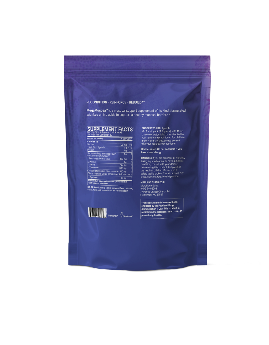 Mega Mucosa Stick Packs 30 ct
