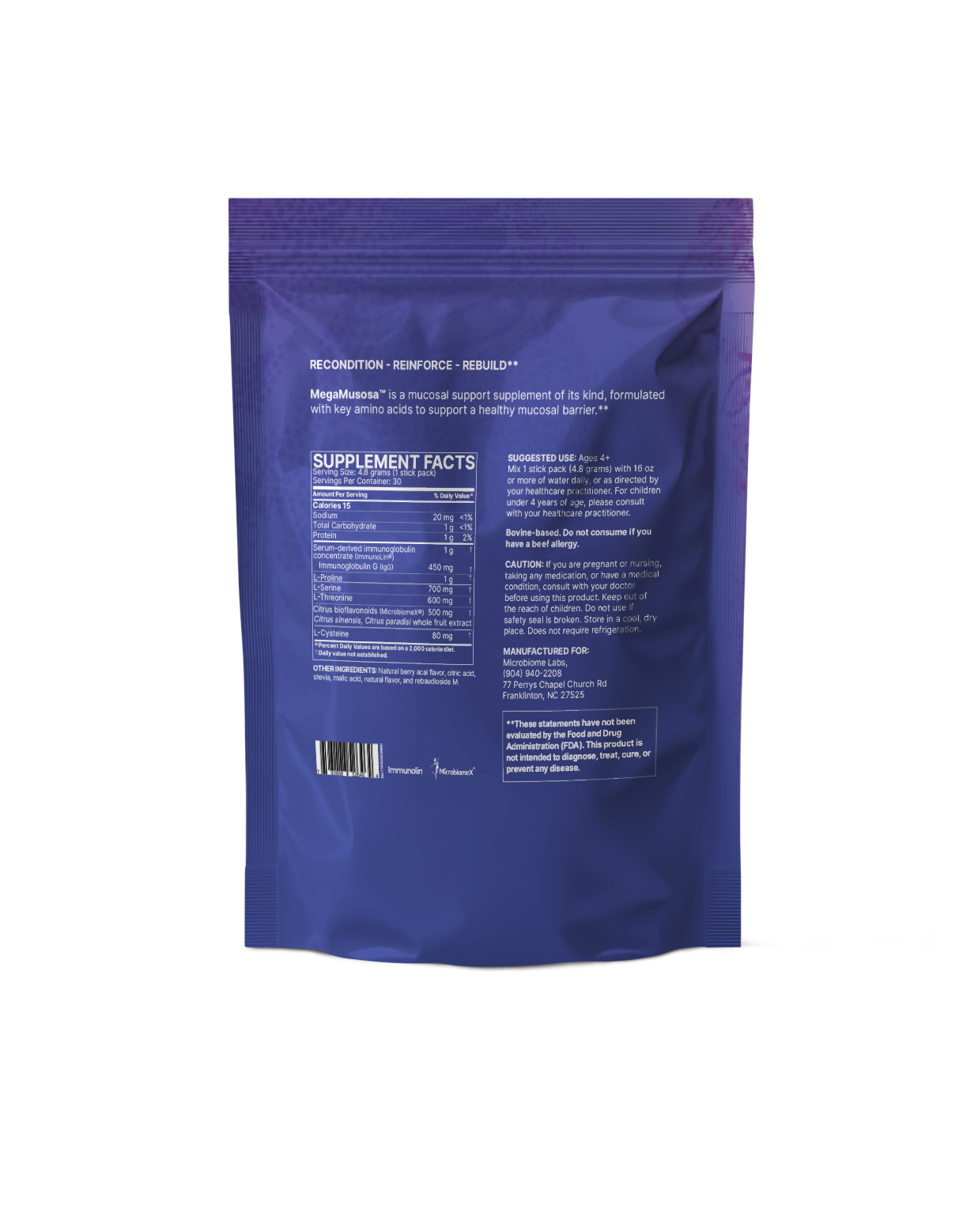 Mega Mucosa Stick Packs 30 ct