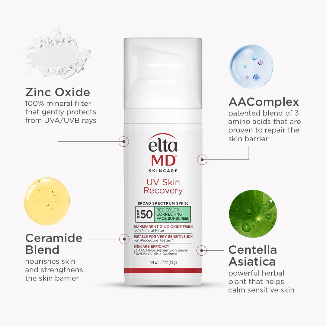 UV Skin Recovery Red Color Correcting SPF50 GREEN TINT
