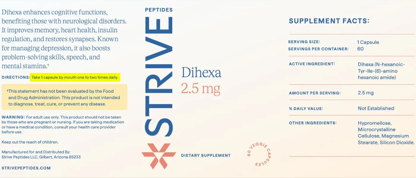 Strive Dihexa 2.5 mg 60 ct